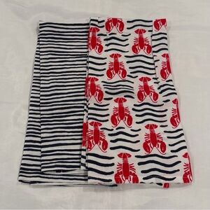 NWOT rockflowerpaper Cotton Kitchen Towels Lobster Print (SET of 2)